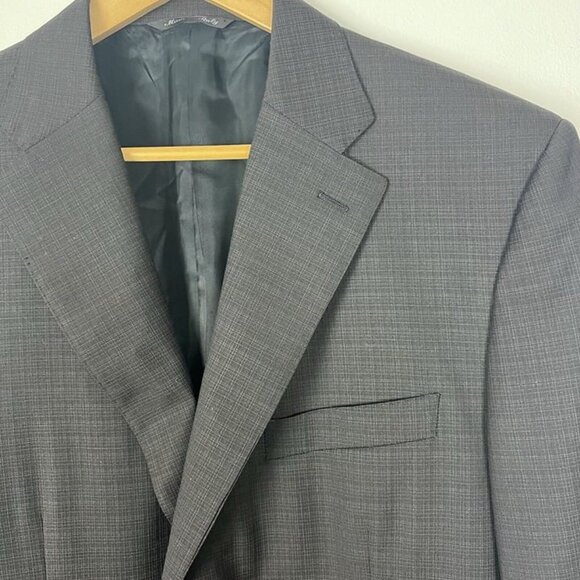 Canali Men 46L US Blazer Two Button Career Suit Jacket Gray Wool Made in Italy - Picture 3 of 12